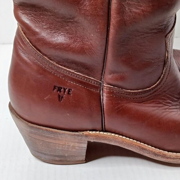 Frye Boots Mens 9.5 Leather Cowboy Western Round Toe Made in USA Ranch Rodeo - Picture 7 of 11